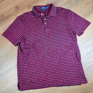 Polo Ralph Lauren Pima Soft Touch Polo Shirt Men’s XL Burgundy Red Striped Short